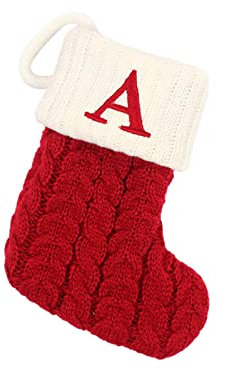 Calcetines Navidad Chimenea con La Letra Botas de Navidad Decoracion Decoración Navideños para Colgar Bolsa Medias de Christmas Stocking Regalo Papá Noel Calcetín Navideña Adornos Rojos Blanco