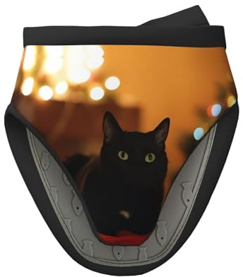 1 mini maniques en silicone - Motif chat noir de Noël résistant à la chaleur - Idéal pour la pâtisserie, la cuisine et le camping