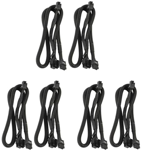 Giwnhvx Paquete de 6 cables de alimentación PCIE VGA de 8 pines a doble 8 pines 6 pines para Supernova G2 G3 G5 P2 T2 GS G+ 650 750 850 1000