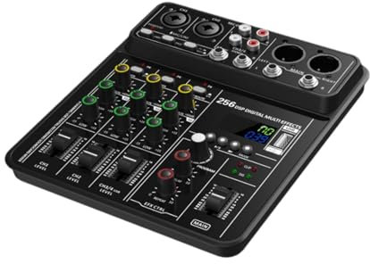 AsrMyjcx de Audio de Sonido 256 Efectos DSP 4 Canales DJ Equipo DJ DJ Mistreador para actuaciones de la Etapa de grabación de la