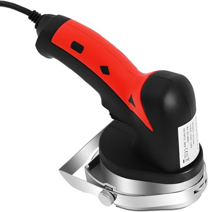 WINPANG Cortadora eléctrica de kebab, con motor de cobre de 80 W, espesor de corte ajustable 1-8 mm, cuchillas de acero inoxidable rojo/negro para restaurantes y bocadillos Shawarma