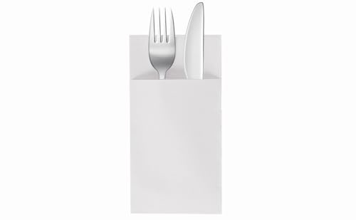 VelaHub Soft Point 50 Besteckservietten, Hochwertige, Einwegserviette, 39x38 cm, Weiß