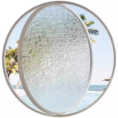 Évent de fenêtre de toit rotatif à 360° en alliage d'aluminium avec poignées – Éclairage et ventilation ronds encastrés pour salle de bain intérieure et sous-sol 129,5 cm (blanc 60 cm)
