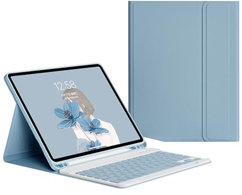 FAYGAOAI Étui Clavier pour iPad (A16) 11e/10e Génération, Étui Clavier Détachable avec Porte-Crayon pour iPad A16 11 Pouces 2025 10e Génération 10,9 Pouces 2022,Bleu
