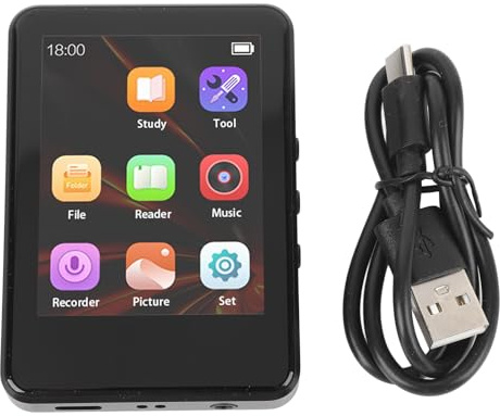 FLEXMAN MP3 Spelare Med Bluetooth, 2.8 I Full Pekskärmsmusikspelare Med Högtalare e Böcker Pedometrar, Bärbar Videoenhet för Fitness Körning Resor