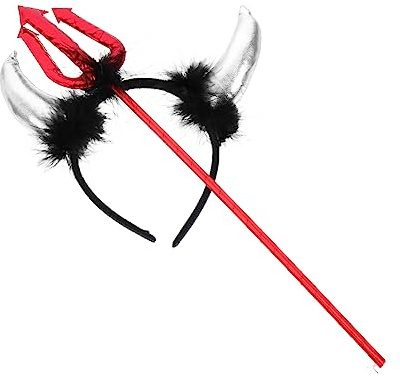 Toyvian Cerchietto Corna Diavolo Fascia Costume Demone e Nero per Halloween Cosplay Feste Mascherate e Party Notturni