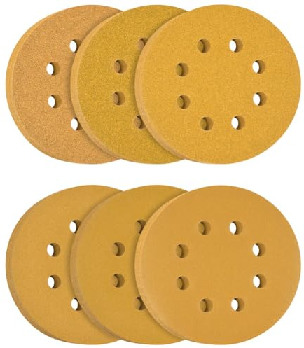 Flintronic Disques Abrasifs Auto-agrippants 125mm, 60 pièces Disque de Ponçage, Disques Abrasifs, 60/80/120/180/240/320 Grains 6 trous Idéal pour Poncer/Polir/Dérouiller