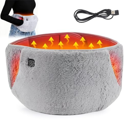 KUWUNG Heat Pads for Back Pain Relief, Heat Belt for Period Pain Relief,105 x 20cm Electric Heating Pad with Hand Warms,USB Heat Pad with 3 Temperature(45℃/55℃/65℃),Heating Pad for Back,Stomach,Waist
