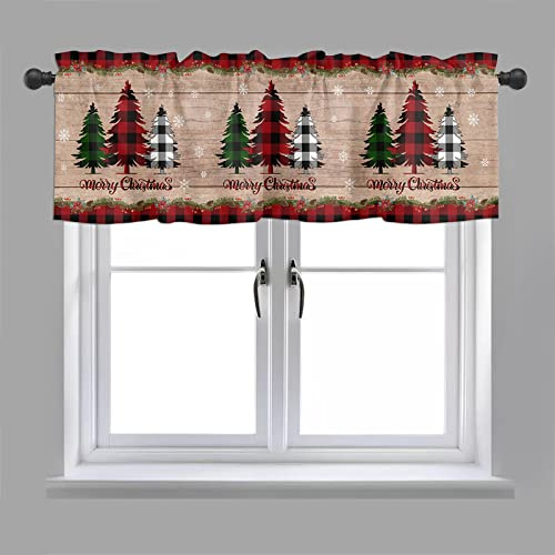 Kashyke Weihnachtsgardinen Kurz für Küche Bistrogardine, Weihnachtsdeko Innen Küche Weihnachten Scheibengardine Küchengardinen Winter Weihnachtsvorhang,137 * 45cm (#08)