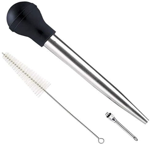SAFIGLE Turkey Marinade Injector with Black Single Needle Kitchen Cooking Tool for Chicken Turkey Tip Pump for Effortless Liquid Suction and Meat Flavor