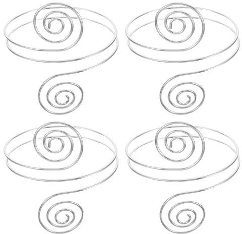 TOVINANNA Bracciali da Donna a Forma Elicoidale in Metallo Argentato Regolabili Set da 4 Pezzi Bracciale Punk per la Parte Superiore del Braccio Accessori Moda per Feste e Festival