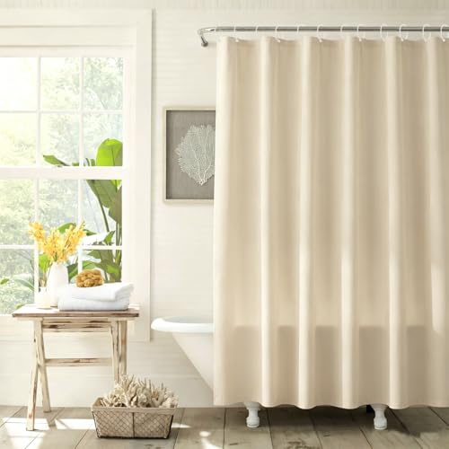 Rideau de Douche Anti Moisissure 180x180 cm, Léger et Lavable | Rideau de Douche Tissus Imperméable, Semi-Transparent, Facile à Utiliser, Idéal pour les Salles de Bains, les Cuisines