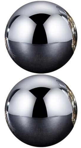 CHICAMPERA Piedras de Hielo de Acero Inoxidable 304 Redondas Reutilizables 38 Mm 2 Unidades para Whisky y Vino, Cubitos de Metal para Bebidas en Casa, Complemento Adecuado para Bar y