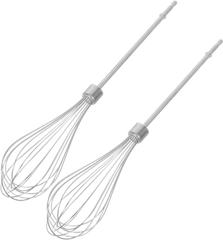 NULYLU 2pcs Stainless Steel Hand Mixer Beaters Attachments with 12-Wire Structure, Elongated and Thickened Design, Versatile Drill Compatibility for Kitchen and Commercial Use