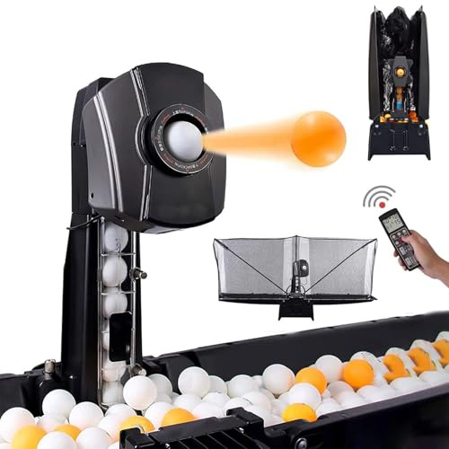 Bordtennisrobot, automatisk ping pong boll launcher med 36 snurrbollar, återvinningsnät för övningsträning, perfekt för idrottare och nybörjare