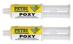 2 Stück PETEC Epoxid Klebstoff 2-K 24ml transparent POXY 98025