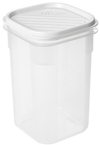 TATAY Food Storage, Airtight, 1 L of Capacity, Flexible Pressure Lid, BPA free, Suitable Microwave and Dishwasher, White. Measures: 10 x 10 x 16,5 cm