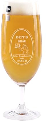 Herz & Heim® Pilstulpe (Leonardo) mit Gratis Gravur des Namens (Bräu)