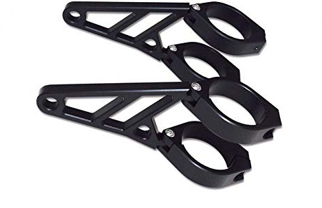 HIGHSIDER CNC Alu Lampenhalter Set kurz 87 x 10mm für 35-37mm schwarz | Vielseitig einsetzbar