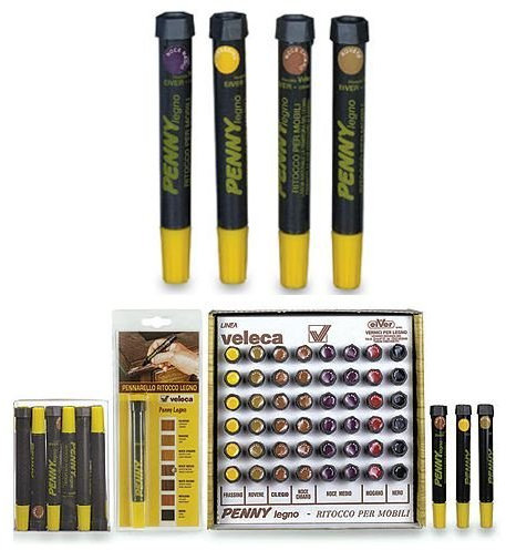 Ritocco a Pennarello per Legno Veleca colore Noce Scuro per ritocchi, graffi