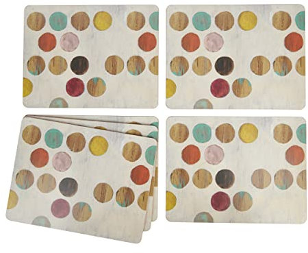 CREATIVE TOPS Juego de 6 manteles Individuales, Parte Posterior de Corcho, diseño de vinos, Madera, Multicolor, Medium Placemats