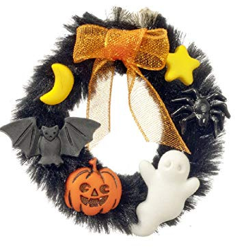 Melody Jane Dolls House Halloween Wreath Spooky Front Door Accessory Miniature 1:12 Scale
