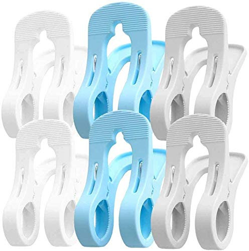 Yanchad Coupe-Vent Grand Banc Solaire Clips, Lourd Blanchisserie Pinces à Linge, Couette Clips, Grand Plage Serviettes Clips pour Transats, Piscine, Cruise Navire 6 Pièces