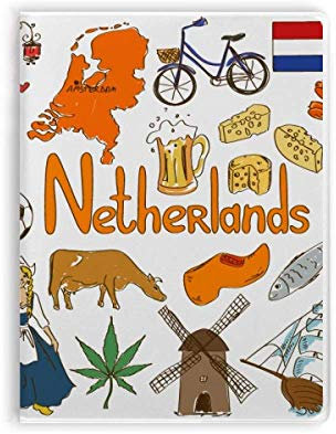 Países Bajos Landscap Animales Bandera Nacional Cuaderno de goma Cubierta Diario de cubierta suave Diario