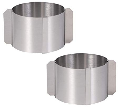 YARNOW Verstellbare Mousse Ringe Aus Edelstahl 6-10 Cm Mini Kuchenform Für Desserts Torten Backen Schokolade Kochen Küchenzubehör 2 Stück