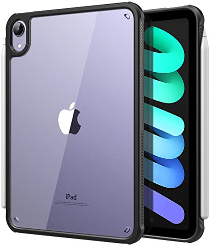 TiMOVO Clear Case for iPad Mini 7 A17 Pro 8.3/iPad Mini 6th Gen, Black | Ultra Slim Clear, Shock Absorbant Flexible TPU Edge Cover, Supports Pencil Pro and (USB-C)