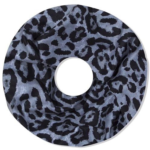 irisaa Damen Schal, Loop Schlauchschal leichter mit Leopard Muster, Halstuch Rundschal Loopschal für Frühling Herbst Ganzjährig