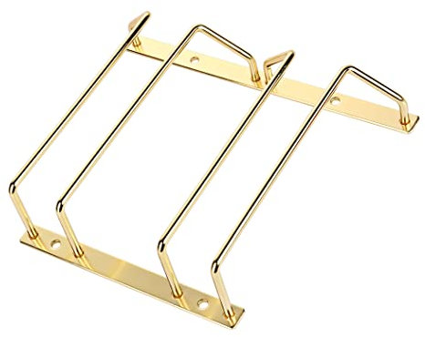 Dianoo 18cm Gold Wine Glass Rack, 2-3 Rows, Sturdy Iron, Elegant Gold, Easy Installation