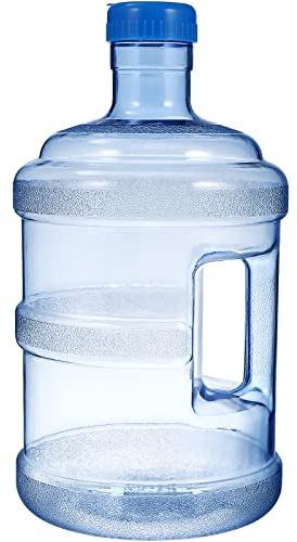Homoyoyo Botella de agua con cierres de tornillo 5 l de gran capacidad Jarra de agua recipiente vacío botella de agua mineral vacía cubo de PC portátil con asa de transporte