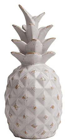 HAUCOZE Ananas Skulptur Dekor Modern Arts Figuren Frucht Statue Geschenk Kunst für Wohnzimmer Schlafzimmer Tisch Keramik 23cm | Keramik Obst Kunst Innen Handwerk Geburtstag Feiertag Geschenk für Cafeteria Bar Büro