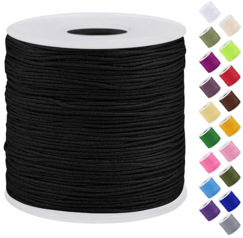 Uiopa Nylonschnur für Armbänder, 0,7mm x 120m Perlenschnur Schmuckband Makramee Garn Geflochten für Armbändern, Halsketten, Schmuck Herstellung, DIY Handwerk