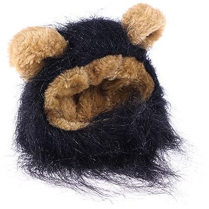 Angoily Mütze Für Katze Löwenmähne Katzenlöwenkostüm Verstellbar Halsumfang Polyesterfaser Warm Angenehm Cosplay Verkleidung