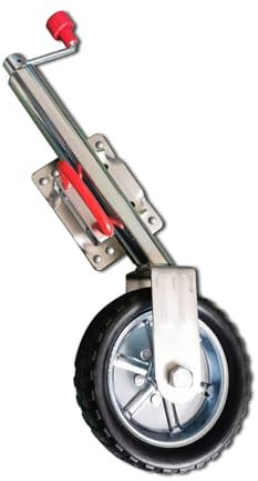 QICBYING Anhängerstützen Abstellstützen - Stützrad Anhänger, Klappbare Stützrad Stütze, Schwerlast-Stützrad Für Anhänger, 10-Zoll-Rad, 900kg Tragfähigkeit, 24cm Höhe, Für Wohnmobil/Yacht/Wohnwagen