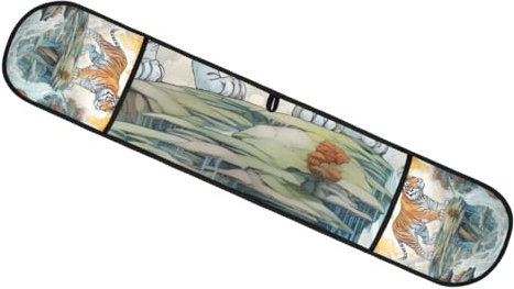 Guanti da forno doppi presine, tigre paesaggio pittura resistente al calore guanti da forno cucina casa cottura cottura forno guanto