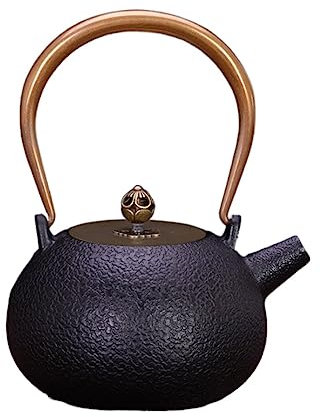 Tetera Marroqui Tetera De Hierro Fundido De Gran Capacidad, 40 Onzas, 1200 Ml, Tetera De Hierro Fundido, Segura Para Estufa, Recubierta De Tetsubin Tetera Turca