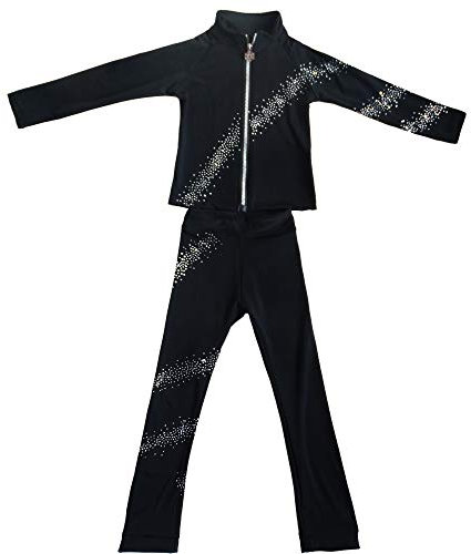 LIUHUO Eislaufhose für Mädchen, Fleece, Übungs-Leggings, Teenager, Eiskunstlauf-Überstiefel, Sätze