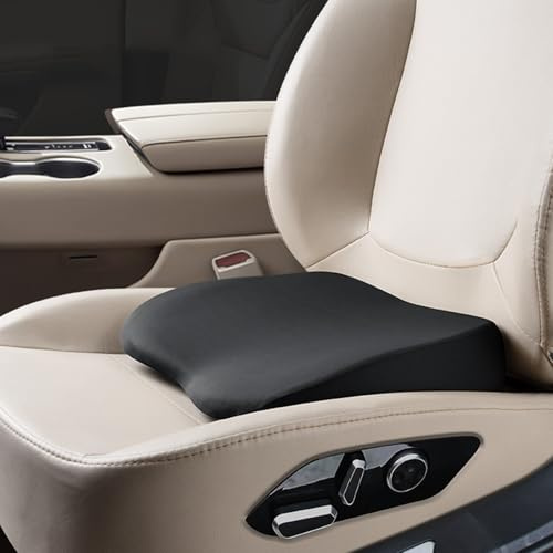 2-In-1 Keilkissen Auto Kissen Fahrersitz - Sitzerhöhung Auto Erwachsene zur Erhöhung der SitzhöHe - 9 cm Memory Foam Autositzkissen Fahrersitz Lordosenstütze für Auto LKW,Schwarz