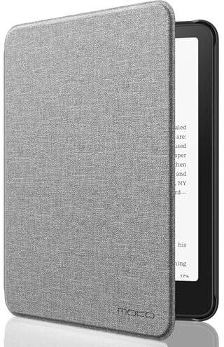 MoKo Hülle für 7 Kindle Paperwhite (12th Generation-2024) und Kindle Colorsoft Signature Edition 2024, Leichte Hülle mit Auto Wake/Sleep für Kindle Paperwhite 2024, Grau