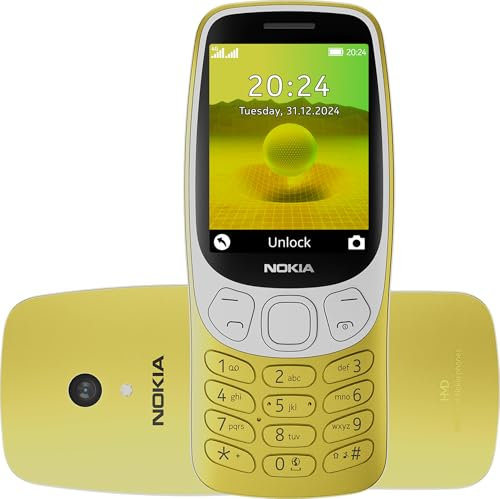 Nokia 3210 Gold - Telefono cellulare 4G - Una leggenda della telefonia riproposta in versione moderna, Grande display 2,4, comoda tastiera, Fotocamera 2Mp, Radio FM, Torcia, Bluetooth