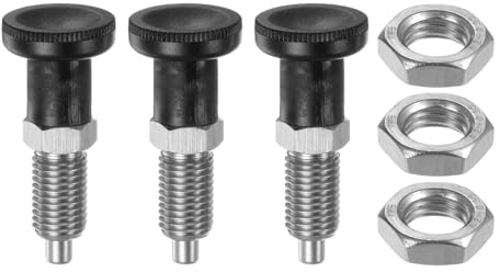 QUARKZMAN Lot 3 poussoirs ressort bille, filetage M12 x 1,5, diamètre broche 0,6 mm acier inoxydable bouton retour piston d'indexage rétractable non verrouillable pour équipement industriel