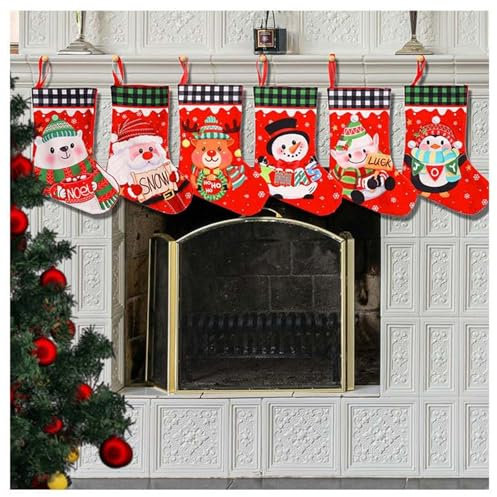Tousiyra Weihnachtsstrumpf Personalisiert Mit Benutzerdefinierte Namen Nikolausstrumpf 17 Großer Weihnachtsstrumpf Dekoration Für Familien Feiertags Party Schneemann Hirsche Weihnachtsmann