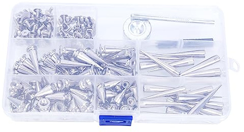 TEHAUX 100juegos Remaches De Cuero Unid Kit De Reparación y Accesorios Para Manualidades Para Cinturones