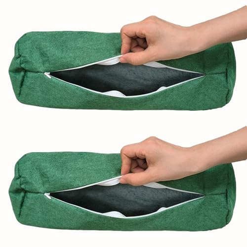 BLLMTEAR 2 Stück Nackenrollenbezug Bezug for Nackenrolle Nackenkissenbezug mit Reißverschluss for Kissenrollen aus Memory-Schaum und Nackenkissenrollen(#8,20x80cm/8x31in)