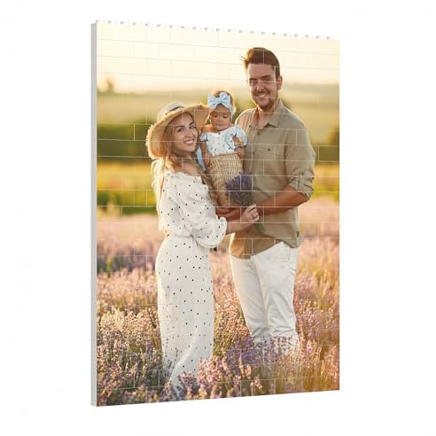 Personalisierte Bausteine mit Foto Puzzle mit Eigenem Bild Herz Form Bausteine Benutzerdefiniertes Bild Weihnachten Geburtstag Geschenke (Vertikal)