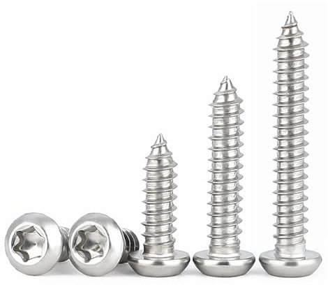 HAISHANG 50 Pcs Stainless Steel Screws M5x25mm, Torx Pan Head Self Tapping Security Anti-theft Round Head Sheet Metal Fasteners Self Drilling Screws