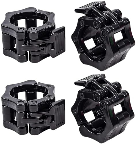 Flycppo Dumbbell Collars 4 Pcs Barbell Clamps,1 Inch/2.5CM Weight Clips Barbell Clamps Non-Slip Gym Clips Set Quick Release Locking Bar Collars for Gym Exercise Fitness Body Building
